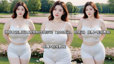 微胖女孩舞蹈AI视频制作提示词(含绘图词、视频词) 跳舞+视频教程-锋越云网创