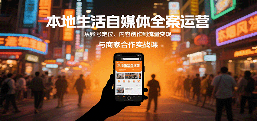 本地生活自媒体全案运营，从账号定位、内容创作到流量变现与商家合作实战课-锋越云网创